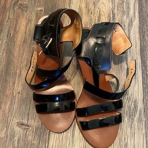 Coach wedge sandals. Size 7. Black and Tan.